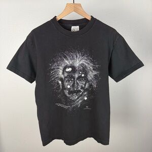Vintage 90’s Albert Einstein Glow In The Dark Galaxy Science T Shirt Size Medium